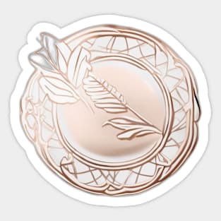 Elegant Rose Gold Botanical Emblem No. 781 Sticker